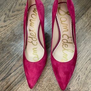 Sam Edelman Hazel Pointed Toe Heel, Bordeaux Suede
